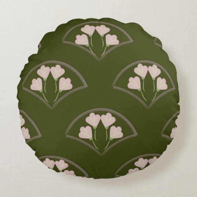 Cojín Redondo "Jardín de vieira" (Anverso)