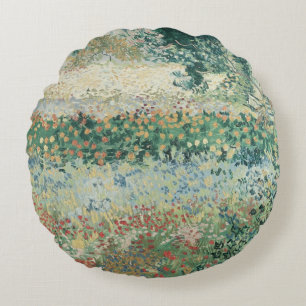 Cojín Redondo Jardín de Vincent van Gogh el en la floración,