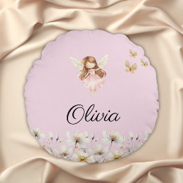 Cojín Redondo Jardín Encantado de Hadas Personalizado