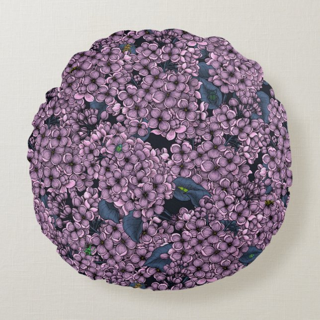Cojín Redondo Jardín Violet Lilac (Anverso)