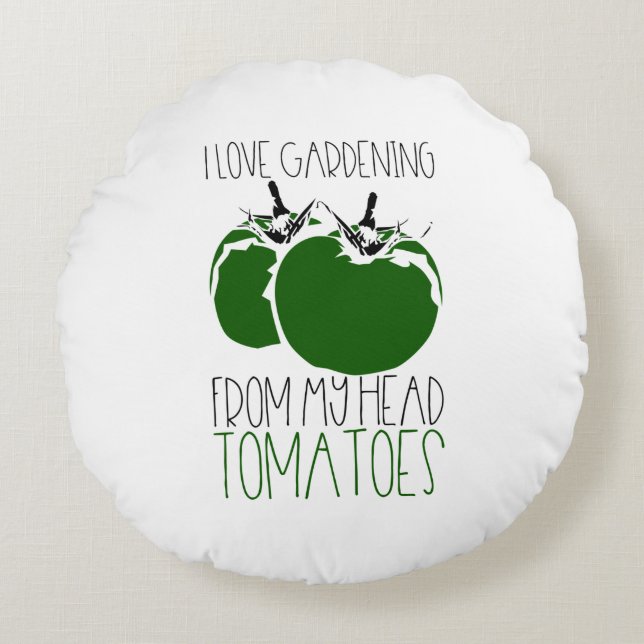 Cojín Redondo Jardinería Tomates (Anverso)