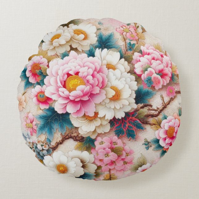 Cojín Redondo Jardines del otoño (Anverso)