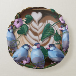 Cojín Redondo Java Sparrows, Java Coffee