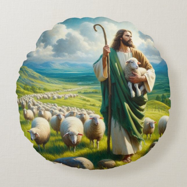Cojín Redondo Jesucristo (Anverso)