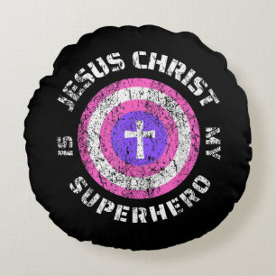 Cojín Redondo Jesucristo Es Mi Superhéroe Jesús