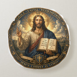 Cojín Redondo Jesucristo es Señor