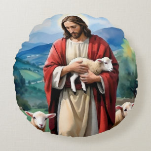 Cojín Redondo Jesús el pastor