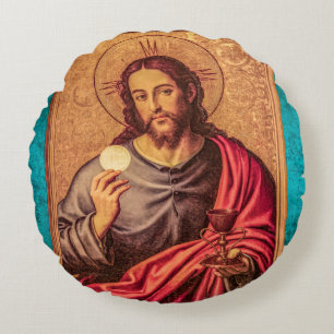 Cojín Redondo Jesus Fine art vintage pillow