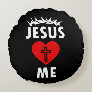 Cojín Redondo Jesús me ama Cristiano Religioso