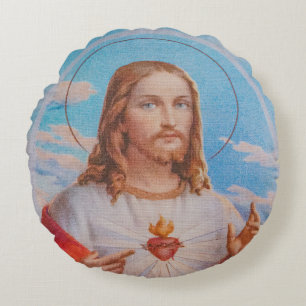 Cojín Redondo Jesus prayer traditional pillow