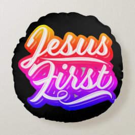 Cojín Redondo Jesús Primero Colores Brillantes