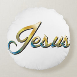 Cojín Redondo Jesus Round Throw Pillow