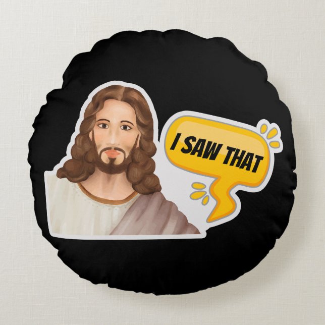 Cojín Redondo Jesús Vi Eso (Anverso)