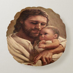 Cojín Redondo Jesús y niño