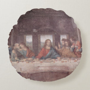 Cojín Redondo Jesús "Yeshua" La última cena, Leonardo da Vinci