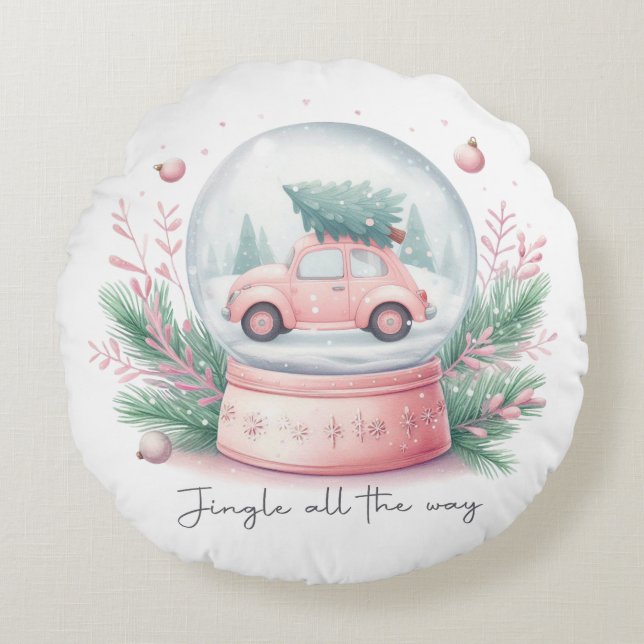 Cojín Redondo Jingle en todo el camino (Anverso)