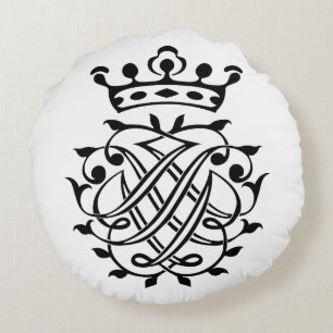 Cojín Redondo Johann Sebastian Bach Seal Escudo Monograma Insign