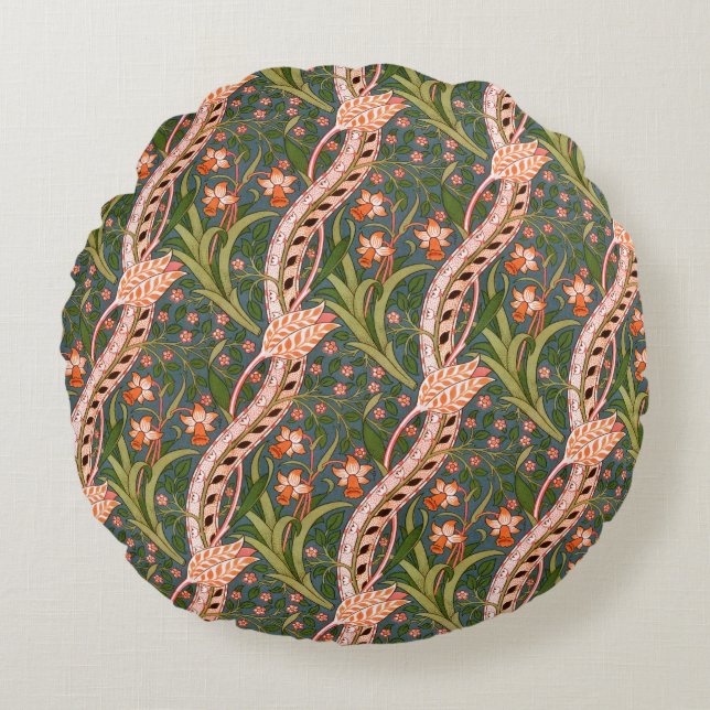 Cojín Redondo John Henry Dearle Daffodil Chintz Original (Anverso)