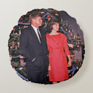 Cojín Redondo John Kennedy y Jacqueline