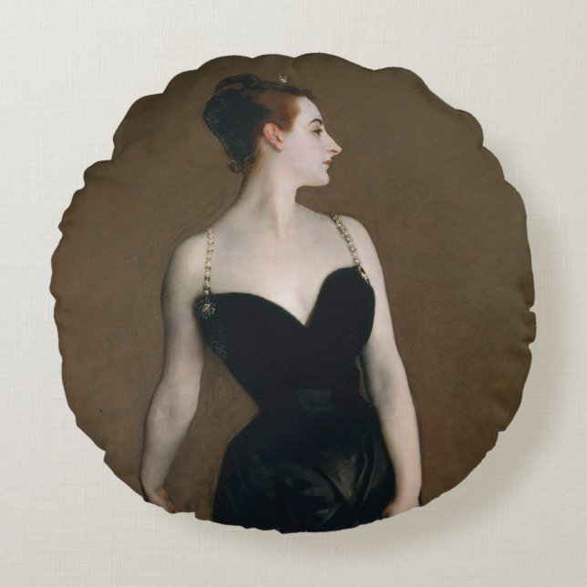 Cojín Redondo John Singer Sargent Madame X Classic Retrato (Anverso)