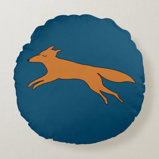 Cojín Redondo Joven zorro adolescente (Anverso)