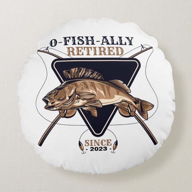 Cojín Redondo Jubilación divertida y retirada por pesca personal (Anverso)