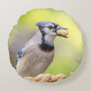 Cojín Redondo Judía azul con un maní