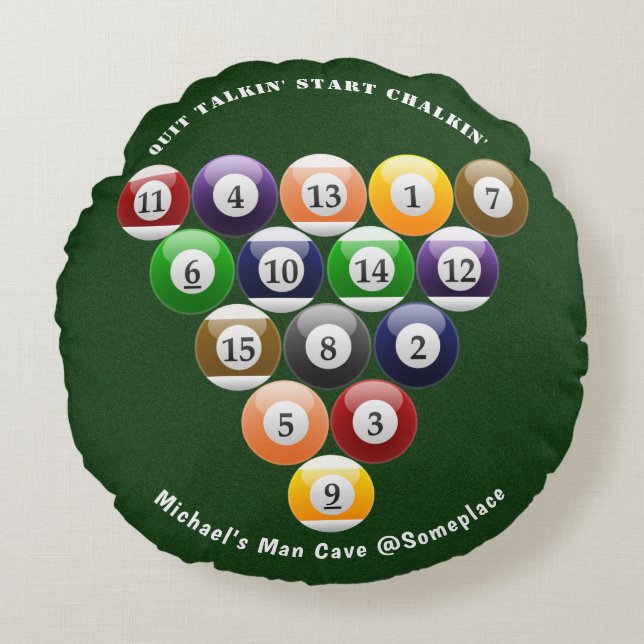 Cojín Redondo Juego de la piscina de las bolas de billar del (Anverso)