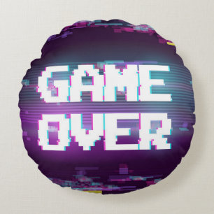 Cojín Redondo Juego sobre concepto, efecto de fallo.