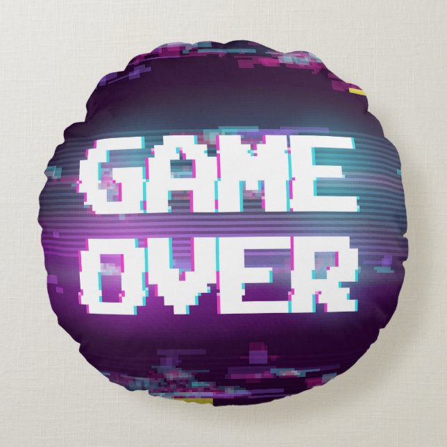 Cojín Redondo Juego sobre concepto, efecto de fallo. (Anverso)