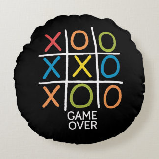 Cojín Redondo Juego sobre Tic-Tac-Toe