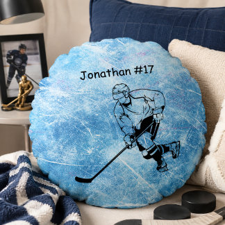 Cojín Redondo Jugador de Hockey sobre Hielo