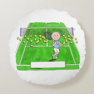 Cojín Redondo Jugador de tenis, macho - Personalizado personaliz