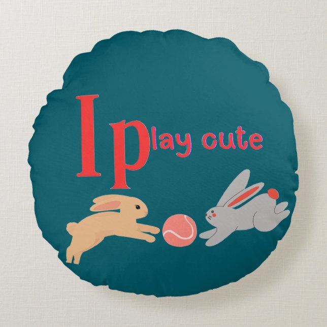 Cojín Redondo Jugar lindo (Anverso)