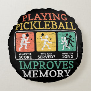 Cojín Redondo Jugar Pickleball Mejora la Memoria