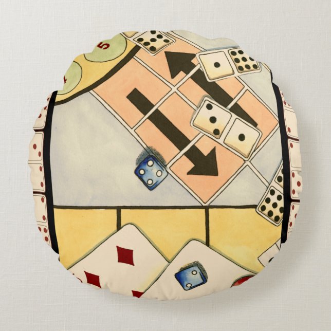 Cojín Redondo Jumble surtido de juegos de oportunidad (Anverso)