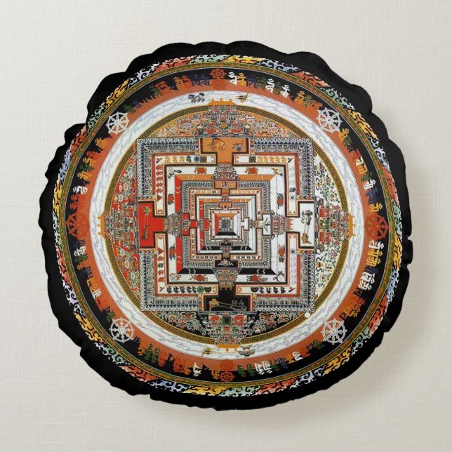 Cojín Redondo Kalachakra Mandala (Anverso)