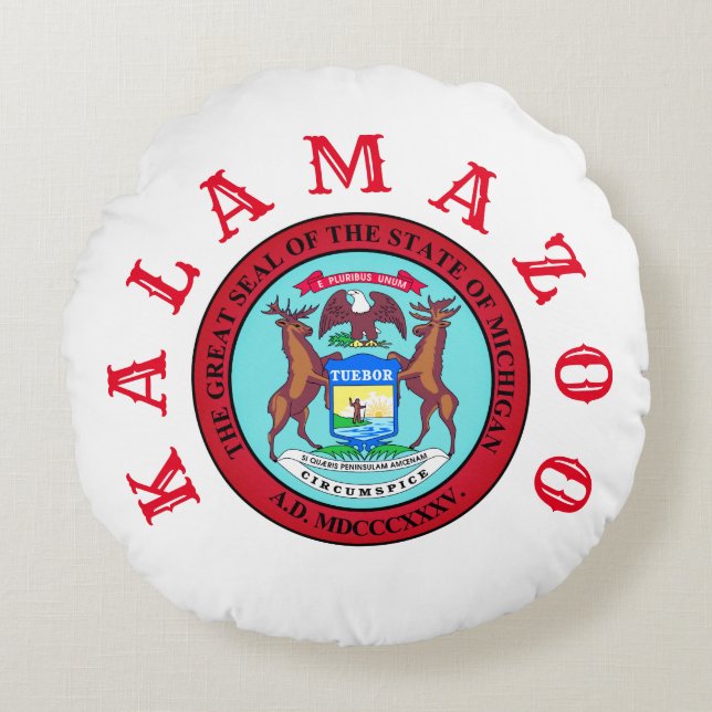 Cojín Redondo Kalamazoo, Michigan (Anverso)