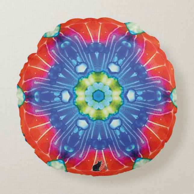 Cojín Redondo Kaleidoscope candelado (Anverso)