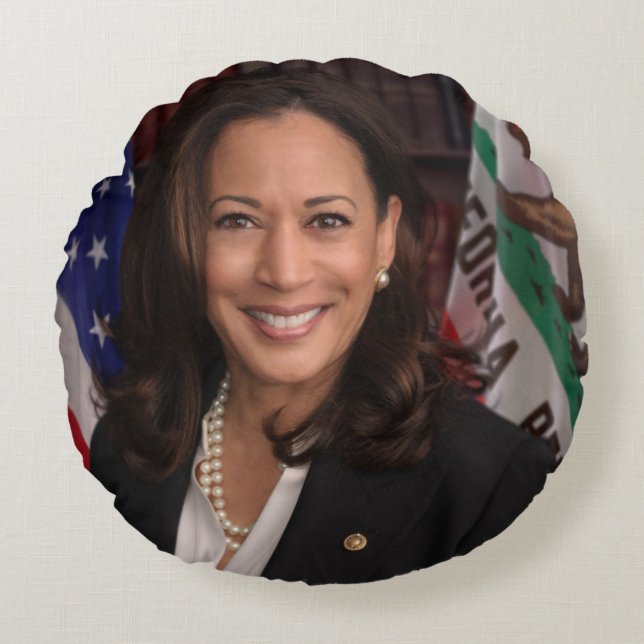 Cojín Redondo Kamala Harris Candidato a presidente US 2024 (Anverso)