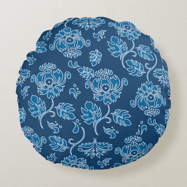 Cojín Redondo Kamaole Hawaii Tropical Protea Floral Reversible (Anverso)