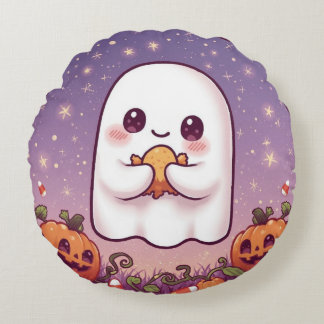 Cojín Redondo Kawaii Ghost Round Pillow 💜👻