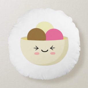 Cojín Redondo Kawaii Ice Cream