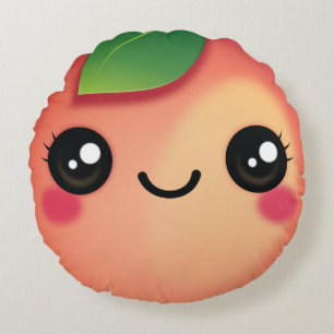 Cojín Redondo Kawaii Peach Round Pillow