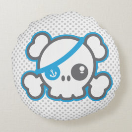 Cojín Redondo Kawaii Pirate Skull Round Pillow