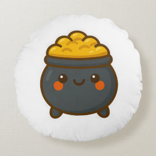Cojín Redondo Kawaii Pot of Gold