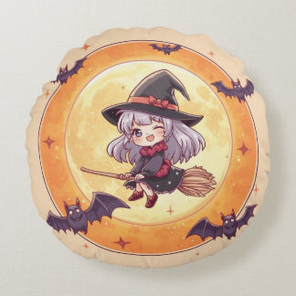 Cojín Redondo Kawaii Witch Round Pillow 