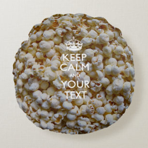 Cojín Redondo KEEP CALM PERSONALIZADO Y TU TEXTO para Palomitas