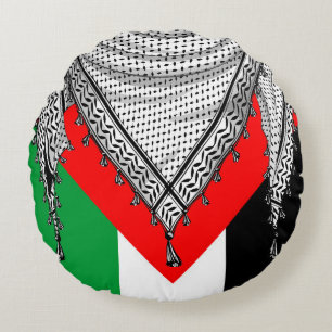 Cojín Redondo Keffiyeh palestino Scarf tejido tradicional