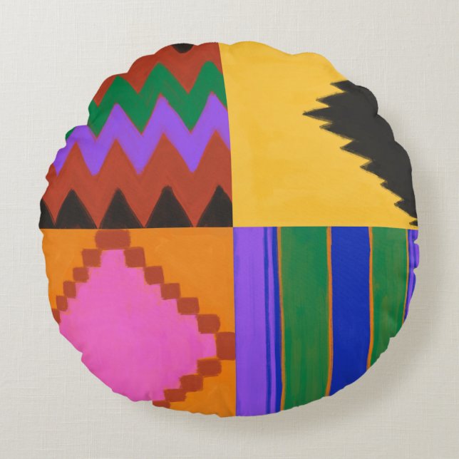 Cojín Redondo Kente Round Pillow (Anverso)